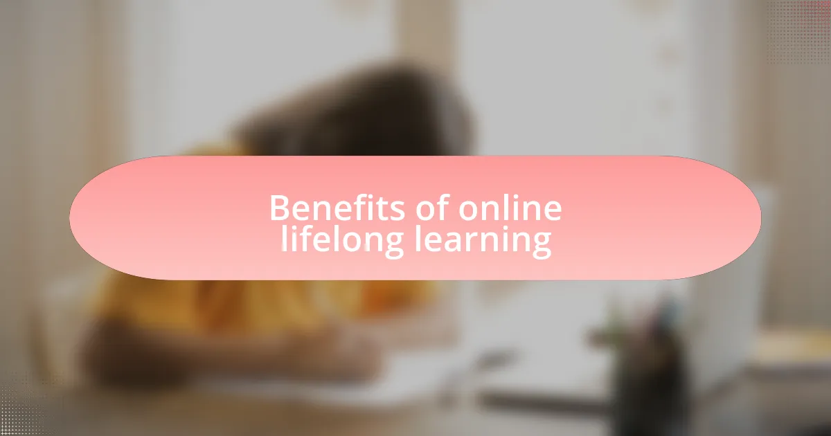 Benefits of online lifelong learning
