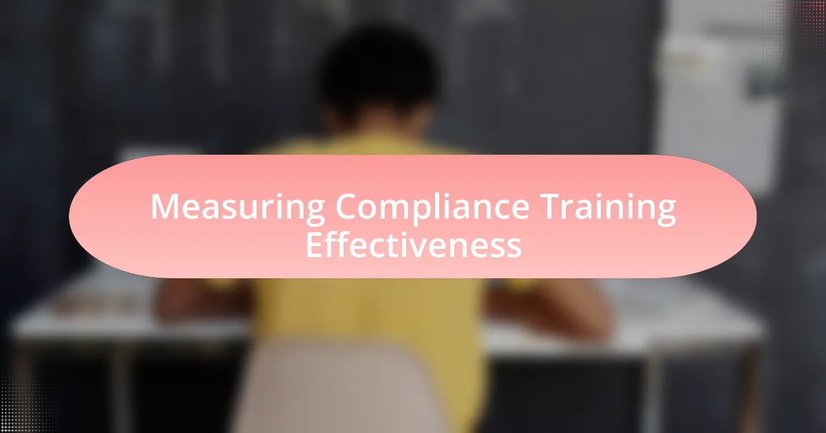 Measuring Compliance Training Effectiveness