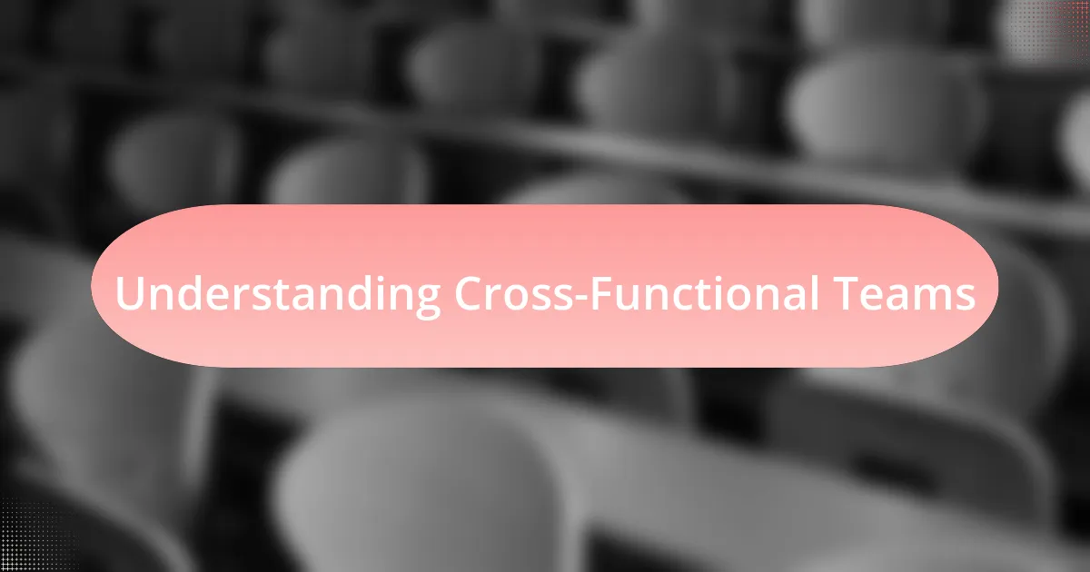 Understanding Cross-Functional Teams