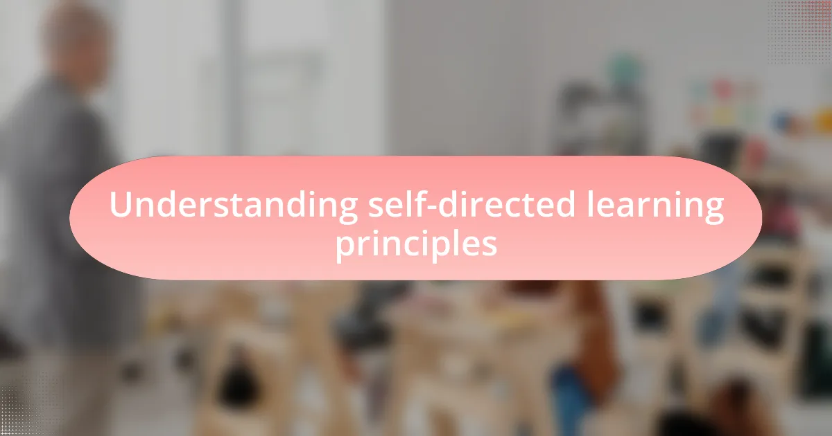 Understanding self-directed learning principles