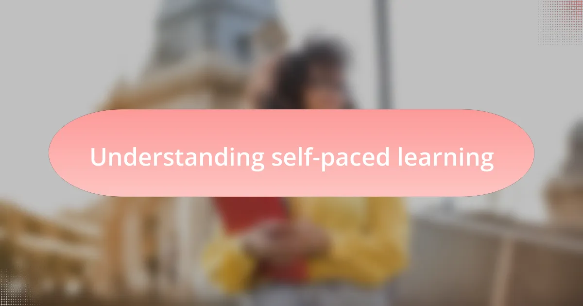 Understanding self-paced learning